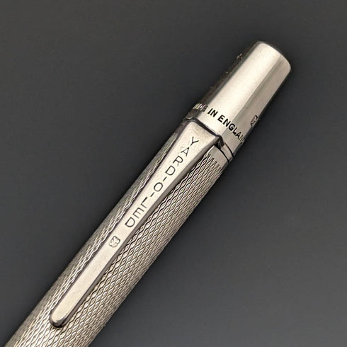 1959 British Vintage Yard O Red Sterling Silver Propulsion Pencil with leather pen case